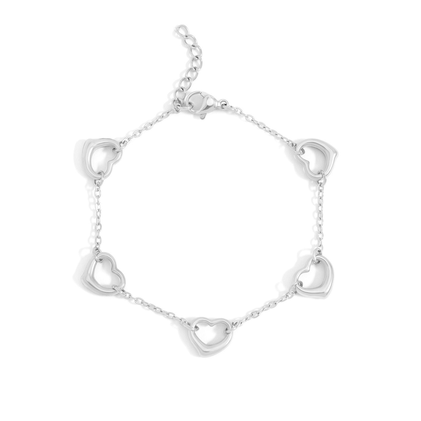 HeartLink™ Linked Heart Chain Bracelet – Adjustable Gold & Silver Bracelet | Romantic Minimalist Jewelry Gift for Her
