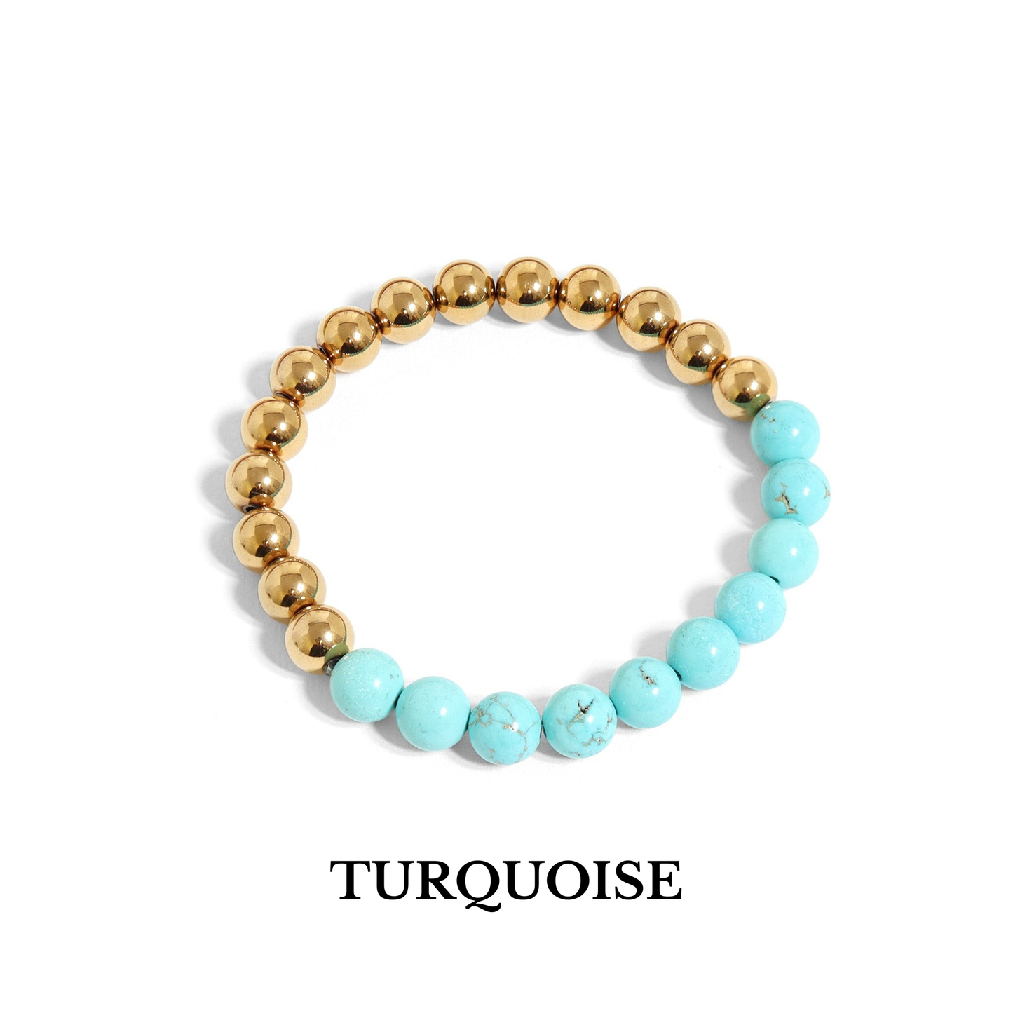 DualAura™ Gemstone Harmony Bracelet – Available in Gold & Silver with Turquoise, Howlite, Onyx & Pearl | Nemosn™ Balance & Energy Jewelry