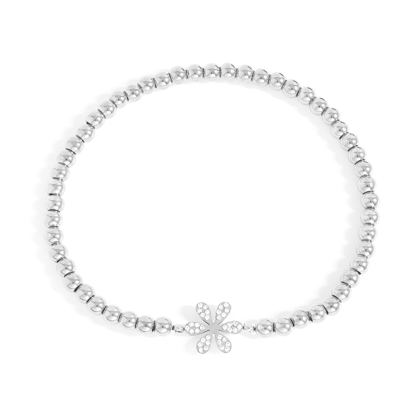 BloomGleam™ Sparkling Flower Beaded Bracelet – Gold & Silver Dainty Bracelet | Everyday Wear Jewelry Gift for Her