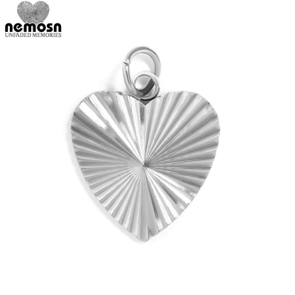 RadiantHeart™ – Textured Heart Pendant in 18K Gold & Silver Finish