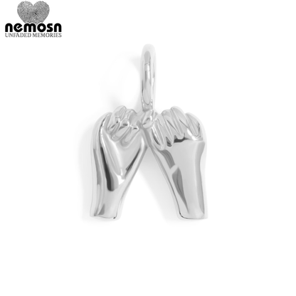UnityBond™ Pendant – 18K Gold & Silver Stainless Steel Interlocking Hands Charm | Friendship, Promise & Love Jewelry