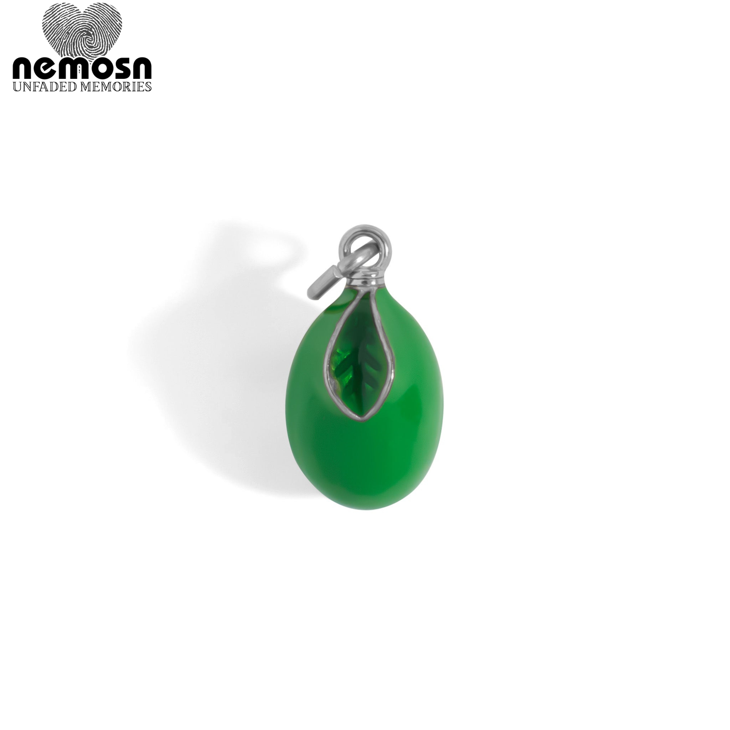 OliveGlow™ – Green Enamel Olive Pendant in Gold & Silver | Minimal Fruit Charm Necklace by Nemosn
