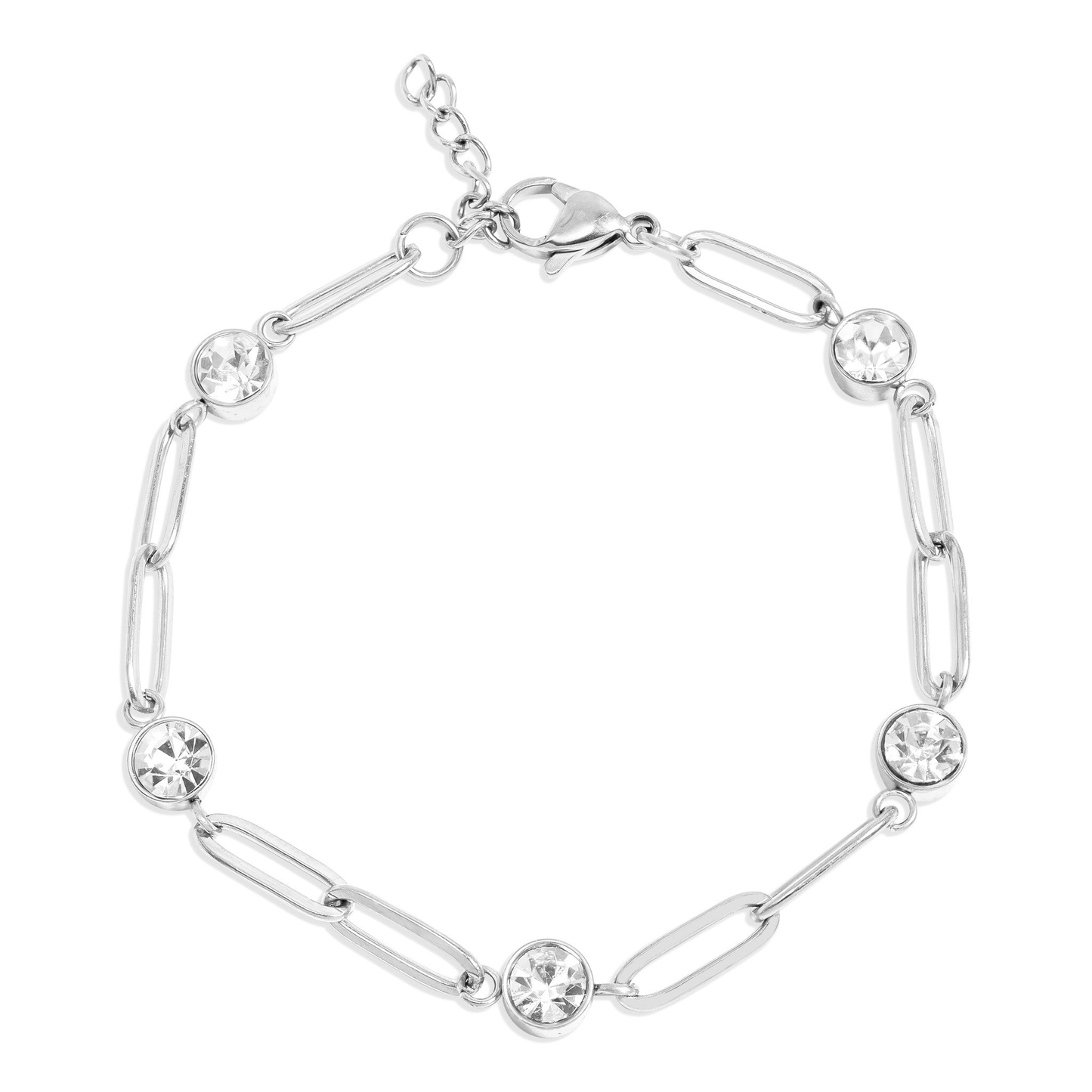 LumaLink™ Crystal Paperclip Chain Bracelet – Adjustable Gold & Silver Bracelet | Minimalist Everyday Jewelry Gift for Her