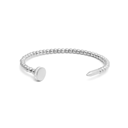 NEMOSN™ 18K Gold PVD Nail Head Beaded Cuff Bracelet – 316L Stainless Steel Open Bangle