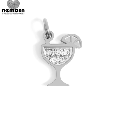GleamTini™ – Crystal Cocktail Glass Pendant in Gold & Silver | Sparkling Party Charm by Nemosn