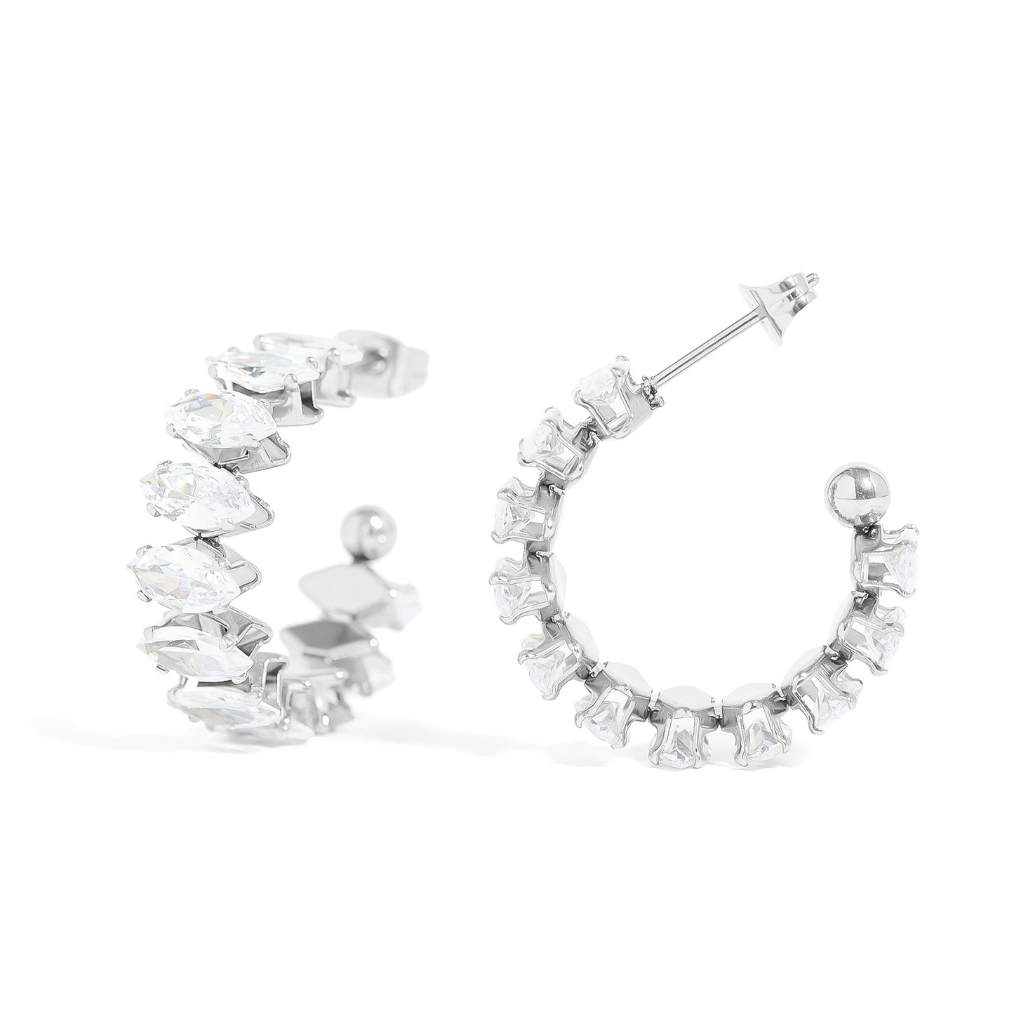 RadianceHoop™ Crystal-Encrusted Hoop Earrings – 18K Gold & Silver Plated Sparkling Statement Jewelry for Women | Nemosn™ Luxury Gift for Every Occasion