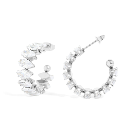 RadianceHoop™ Crystal-Encrusted Hoop Earrings – 18K Gold & Silver Plated Sparkling Statement Jewelry for Women | Nemosn™ Luxury Gift for Every Occasion