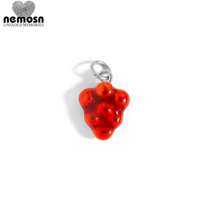 BerryBliss™ – Red Grape Cluster Pendant in Gold & Silver | Glossy Fruit Charm Necklace by Nemosn