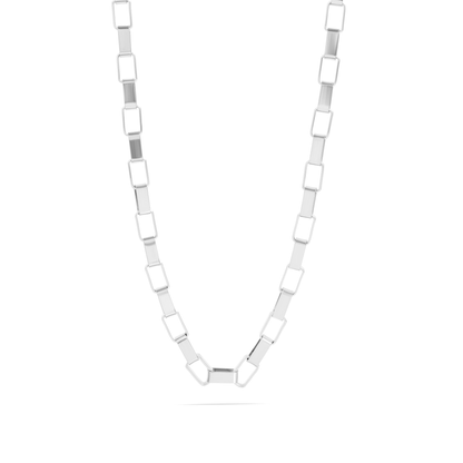 BoldLink™ Geometric Square Link Necklace | Modern Statement Chain in Gold & Silver | Layering Jewelry