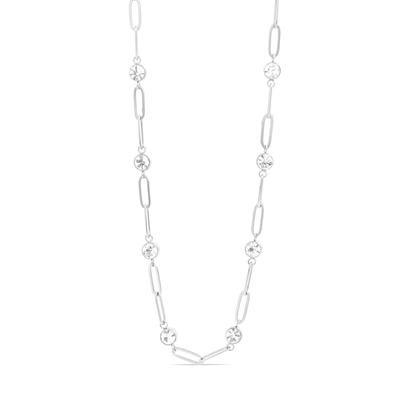 LumaLink™ Dainty Crystal Paperclip Chain Necklace | Minimalist Everyday Layering Jewelry