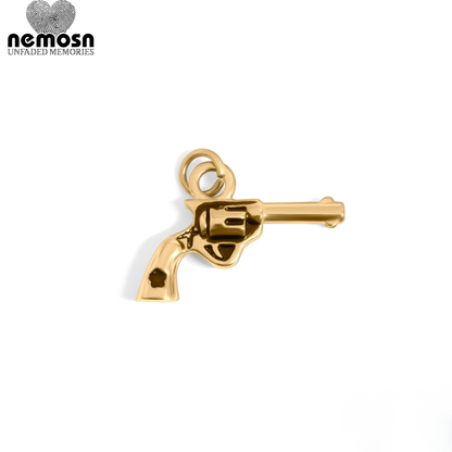 RebelCharm™ – Revolver Pendant in Gold & Silver | Bold Western-Style Charm by Nemosn