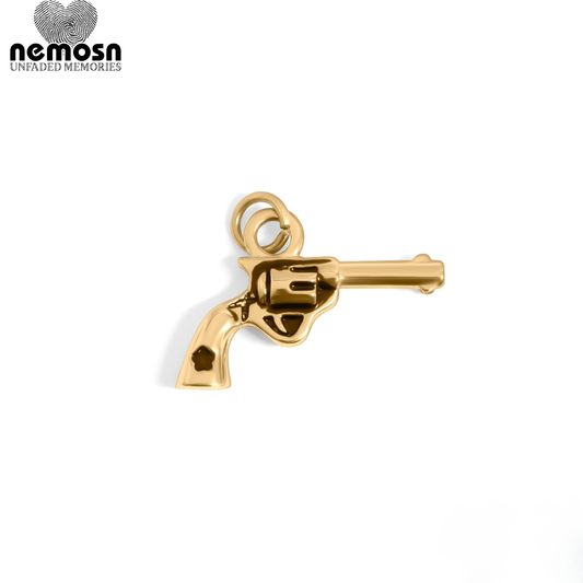 RebelCharm™ – Revolver Pendant in Gold & Silver | Bold Western-Style Charm by Nemosn