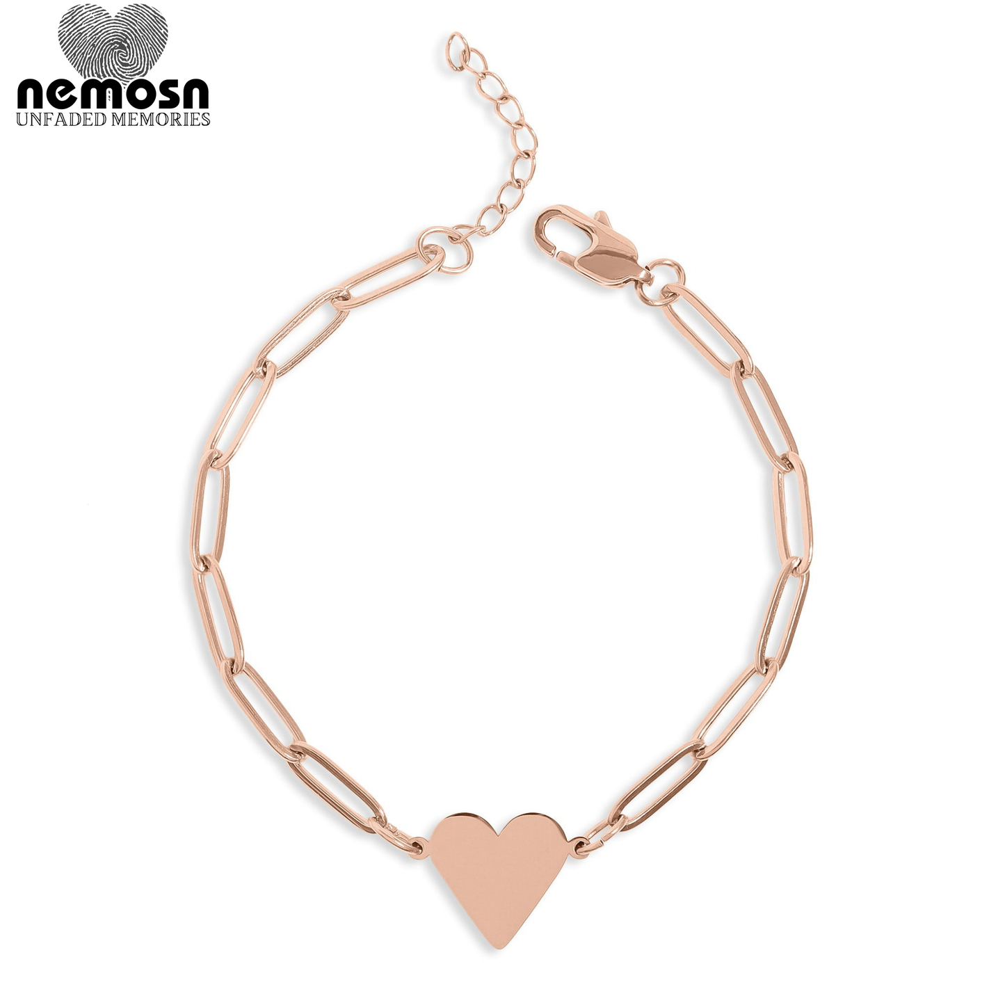 LinkHeart™ – Custom Engravable Heart Bracelet