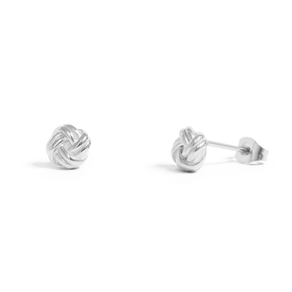 EterniKnot™ Love Knot Stud Earrings – 18K Gold & Silver Plated Symbolic Minimalist Jewelry for Women | Nemosn™ Eternal Bond Collection