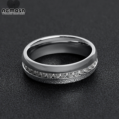 LumaBand™ — Polished Comfort-Fit Ring with Channel-Set Stones