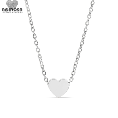HeartGleam™ Engravable Heart Necklace – Personalized Initial Pendant for Women | Minimalist Gold & Silver Chain | NEMOSN