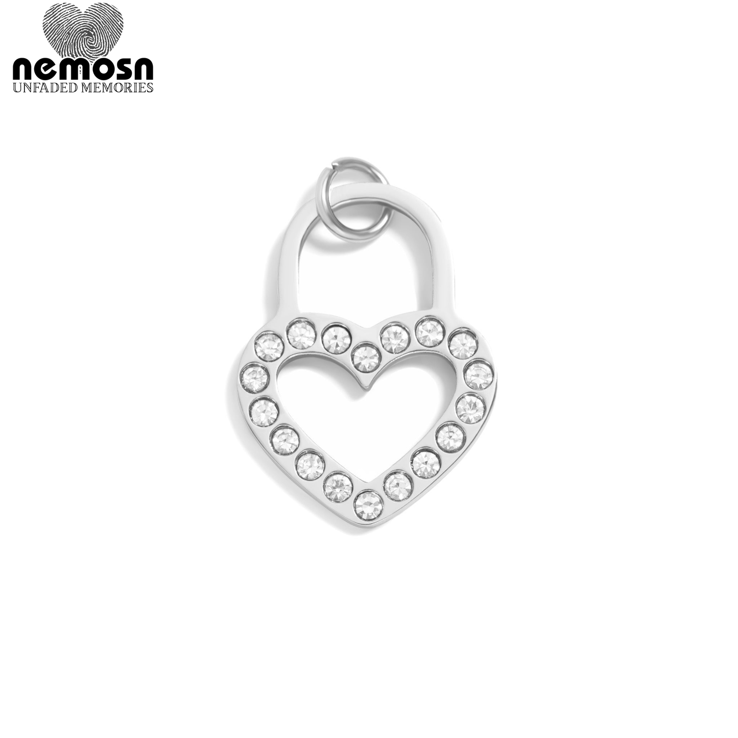 HeartLock™ Pendant – 18K Gold & Silver Stainless Steel Heart Padlock Charm with CZ Stones | Love, Protection & Romance Jewelry by Nemosn