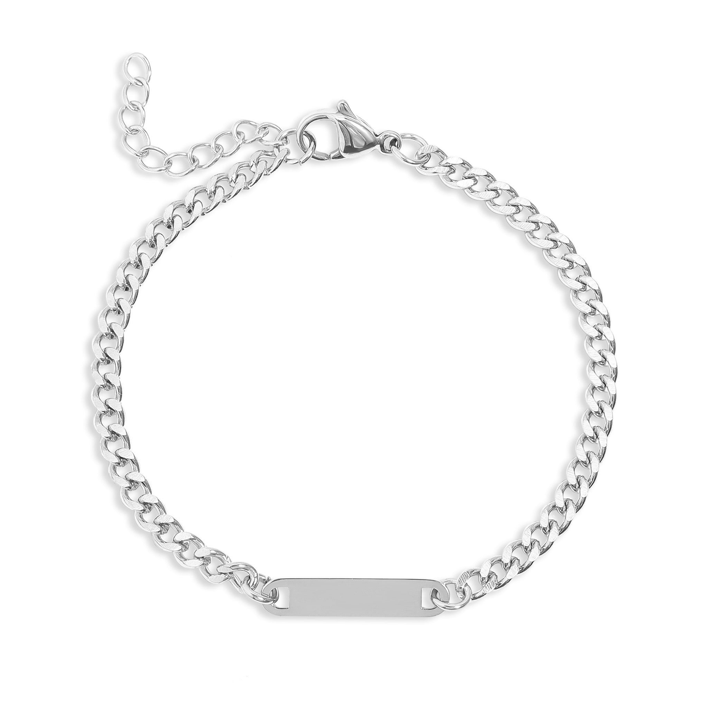CurbLink™ Engravable Bar Bracelet – Personalized Name or Date Bracelet for Men & Women | Gold & Silver Chain | NEMOSN