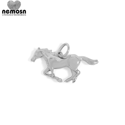 GallopGrace™ – Running Horse Charm Pendant in Gold & Silver