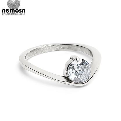 RadiLuxe™ — Modern Flat-Edge Solitaire Ring in Surgical Steel