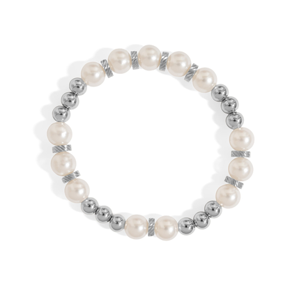 GildedGrace™ Pearl & Metal Accent Bracelet – Luxe Minimalist Jewelry (Gold & Silver Options)