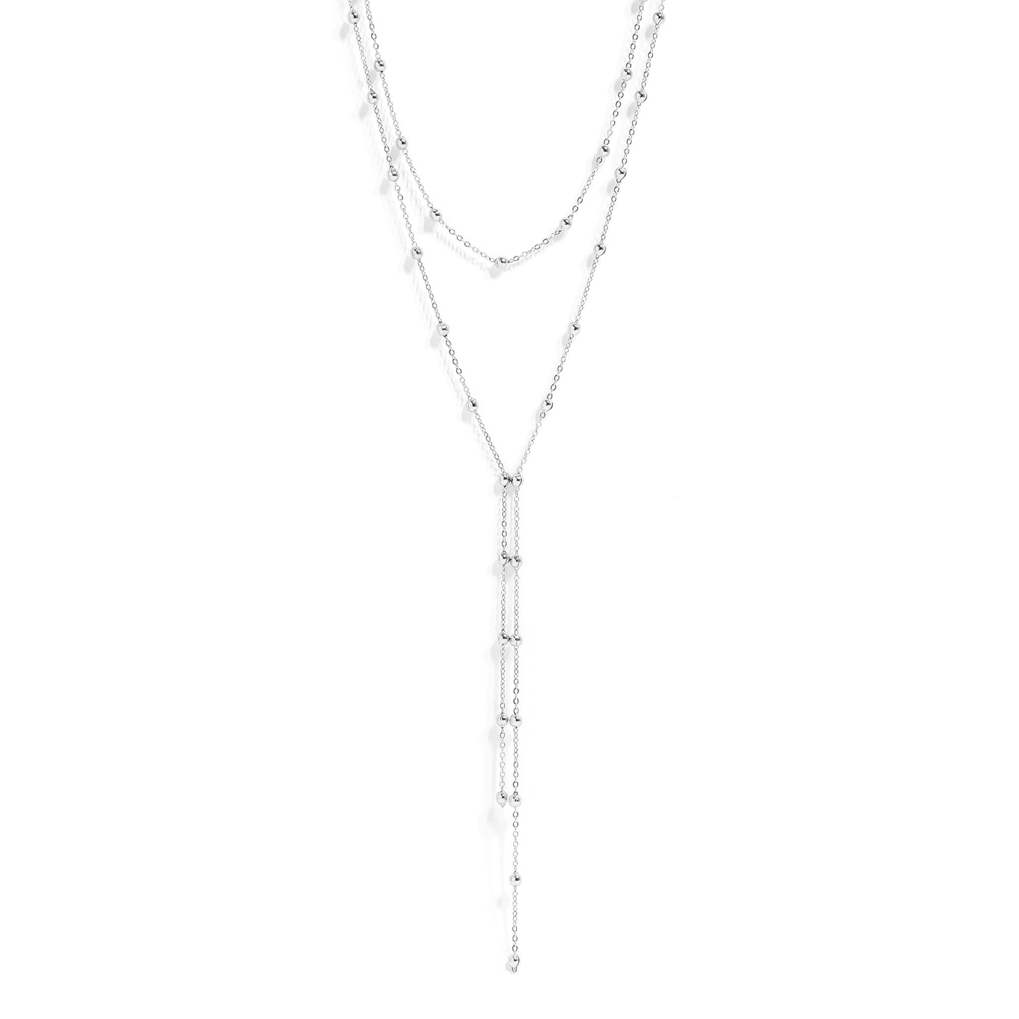 AuroraFlow™ Layered Y-Drop Necklace – Delicate Shine & Elegant Drape (Gold & Silver Options)
