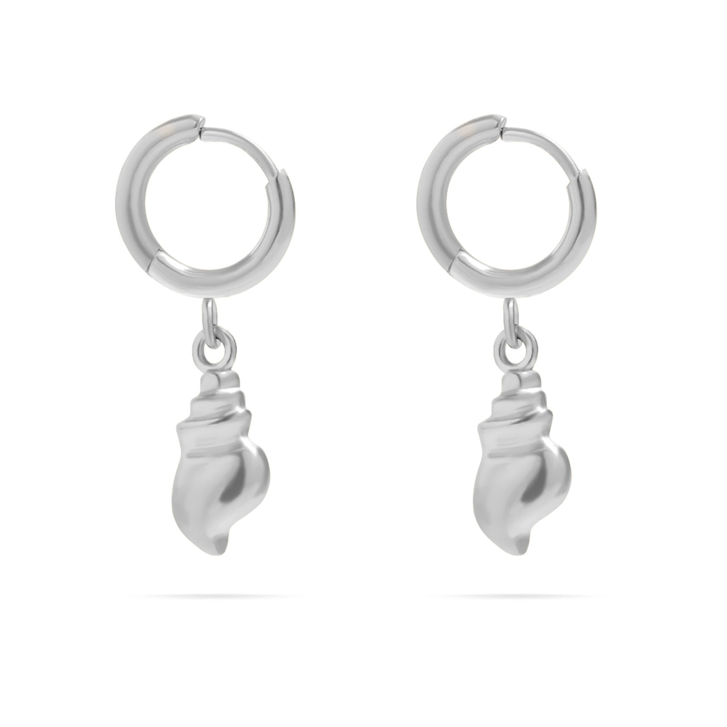 ShellAura™ Coastal Charm Hoop Earrings – 18K Gold & Silver Plated Seashell Dangle Jewelry | Nemosn™ Ocean-Inspired Collection
