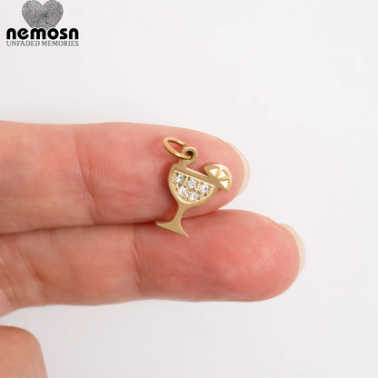 GleamTini™ – Crystal Cocktail Glass Pendant in Gold & Silver | Sparkling Party Charm by Nemosn