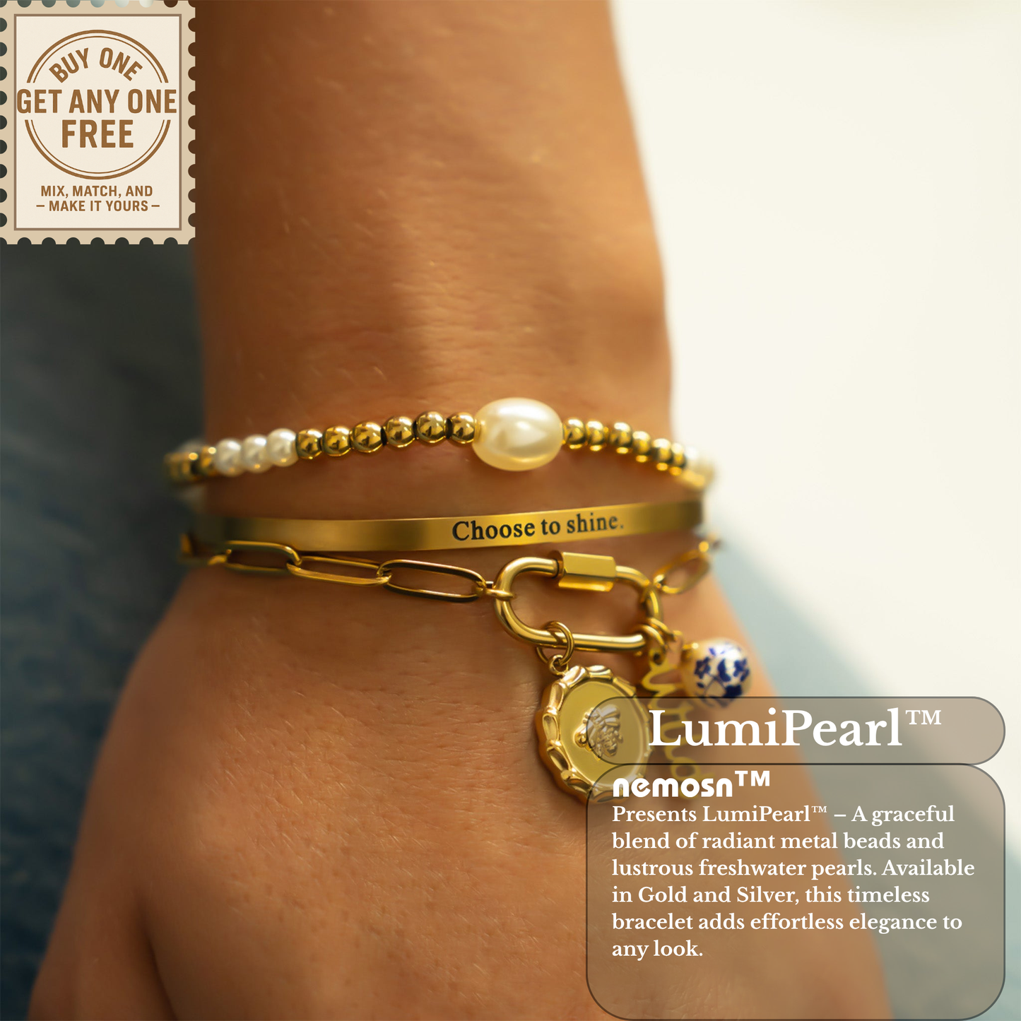 LumiPearl™ Polished Pearl Accent Bracelet – Delicate Minimalist Luxury (Gold & Silver Options)