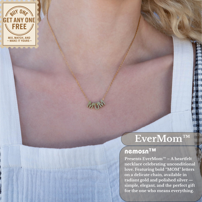 EverMom™ Minimalist MOM Letter Necklace | Meaningful Gift for Mothers | Gold & Silver