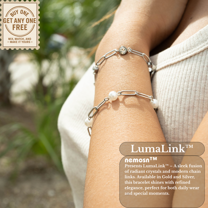 LumaLink™ Crystal Paperclip Chain Bracelet – Adjustable Gold & Silver Bracelet | Minimalist Everyday Jewelry Gift for Her
