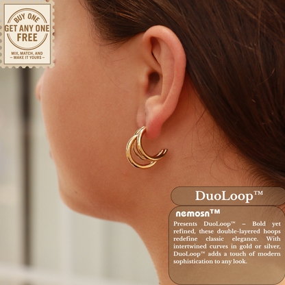 DuoLoop™ Double Hoop Earrings – Modern Minimalist 18K Gold & Silver Statement Hoops