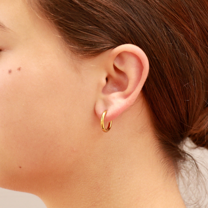 HaloCore™ 18K Gold PVD Stainless Steel Circle Huggie Hoop Earrings