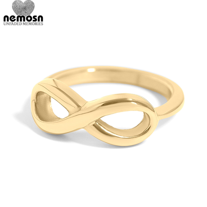InfinityLuxe™ — Timeless Infinity Ring in Polished Gold & Silver
