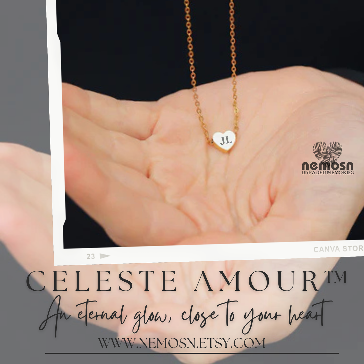 HeartGleam™ Engravable Heart Necklace – Personalized Initial Pendant for Women | Minimalist Gold & Silver Chain | NEMOSN