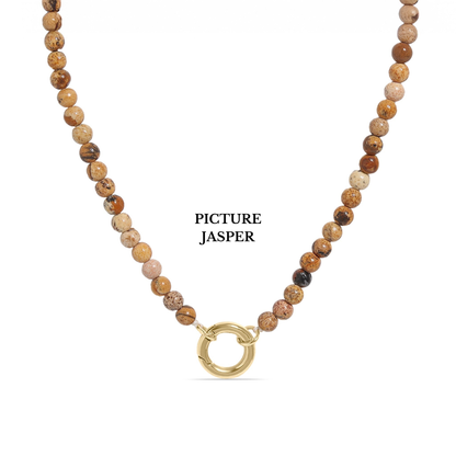 TerraGem™ Natural Gemstone Beaded Necklace – Howlite, Sodalite, Picture Jasper, Amazonite & Turquoise | Nemosn™ Signature Earth Collection