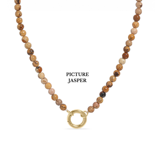 TerraGem™ Natural Gemstone Beaded Necklace – Howlite, Sodalite, Picture Jasper, Amazonite & Turquoise | Nemosn™ Signature Earth Collection