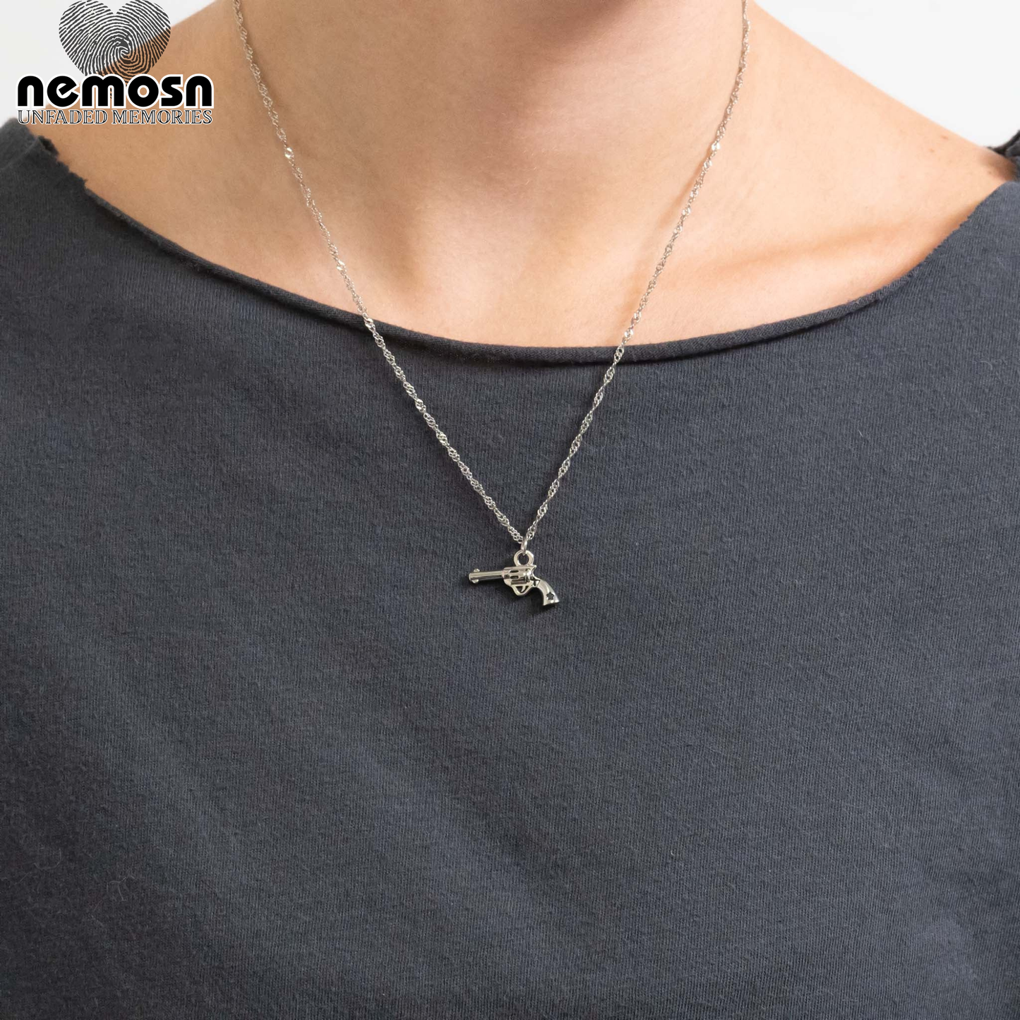 RebelCharm™ – Revolver Pendant in Gold & Silver | Bold Western-Style Charm by Nemosn