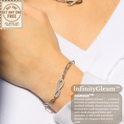 InfinityGleam™ 18K Gold & Silver Infinity Paperclip Chain Bracelet – Dainty Adjustable Symbol of Forever Love Jewelry for Women