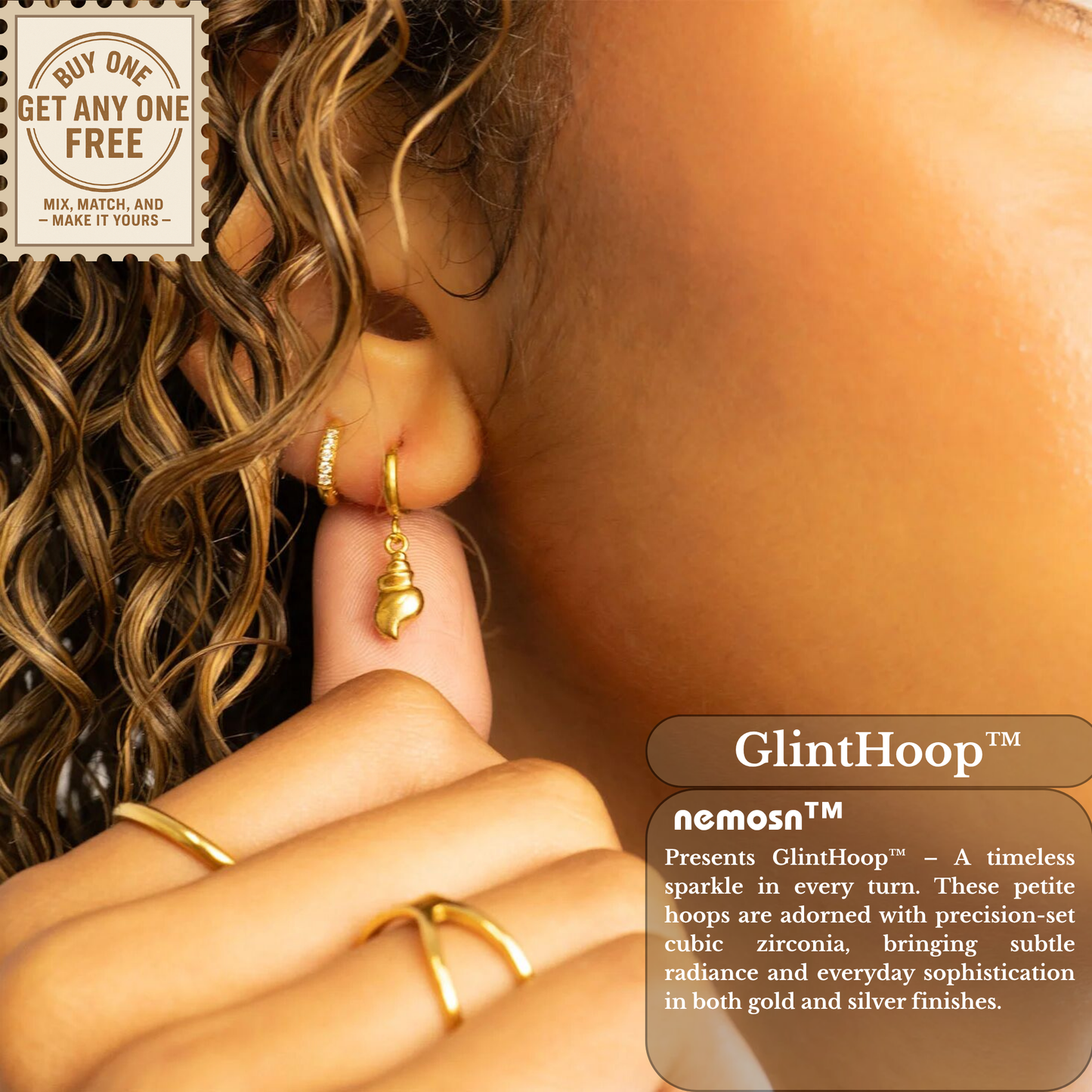 GlintHoop™ Classic Crystal Mini Hoops – 18K Gold & Silver Plated Elegant Everyday Earrings for Women | Nemosn™ Timeless Sparkle Collection