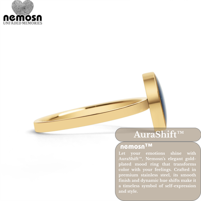 AuraShift™ Gold Mood Ring – Color Changing Stainless Steel Emotion Ring