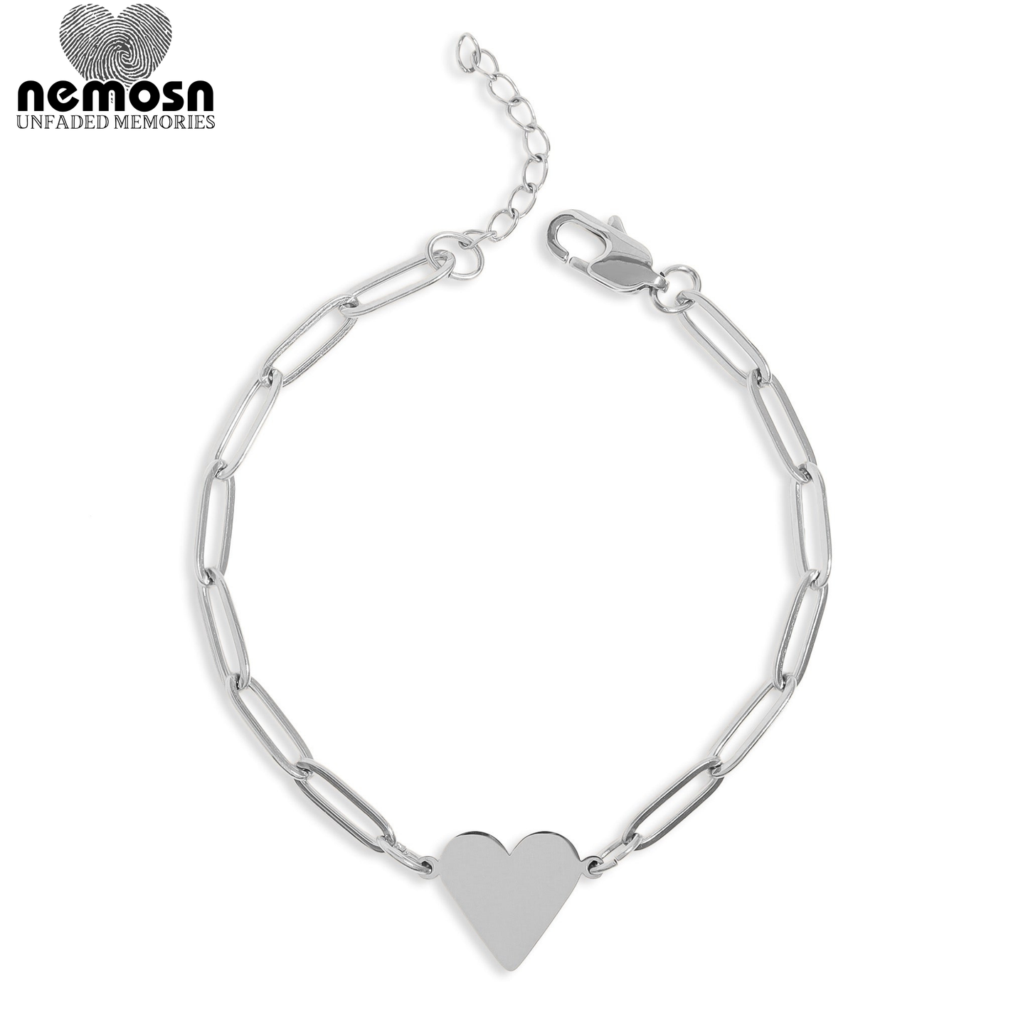 LinkHeart™ – Custom Engravable Heart Bracelet