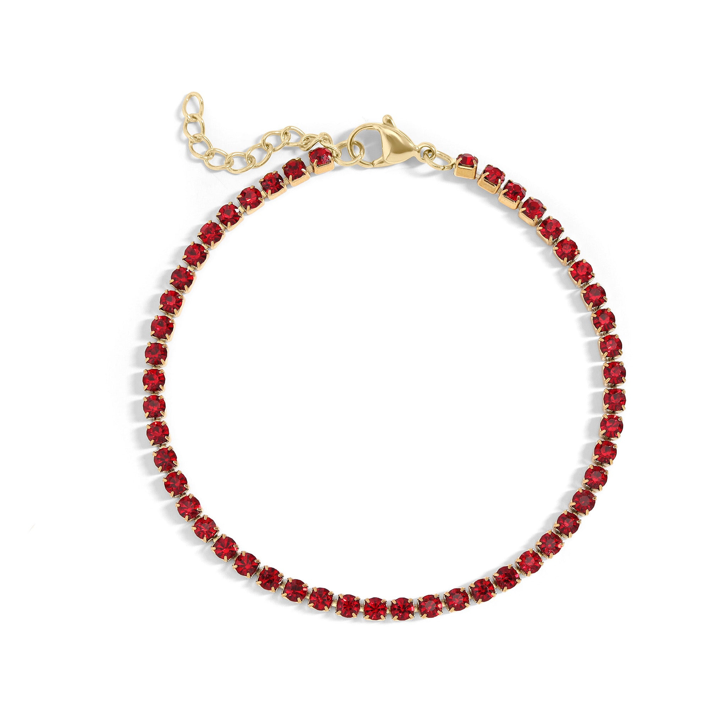 PrismAura™ Birthstone Tennis Bracelet | 12-Month Gemstone Bracelet in Gold – Garnet, Amethyst, Aquamarine, Diamond, Emerald, Ruby, Peridot, Sapphire, Tourmaline, Topaz & Blue Zircon