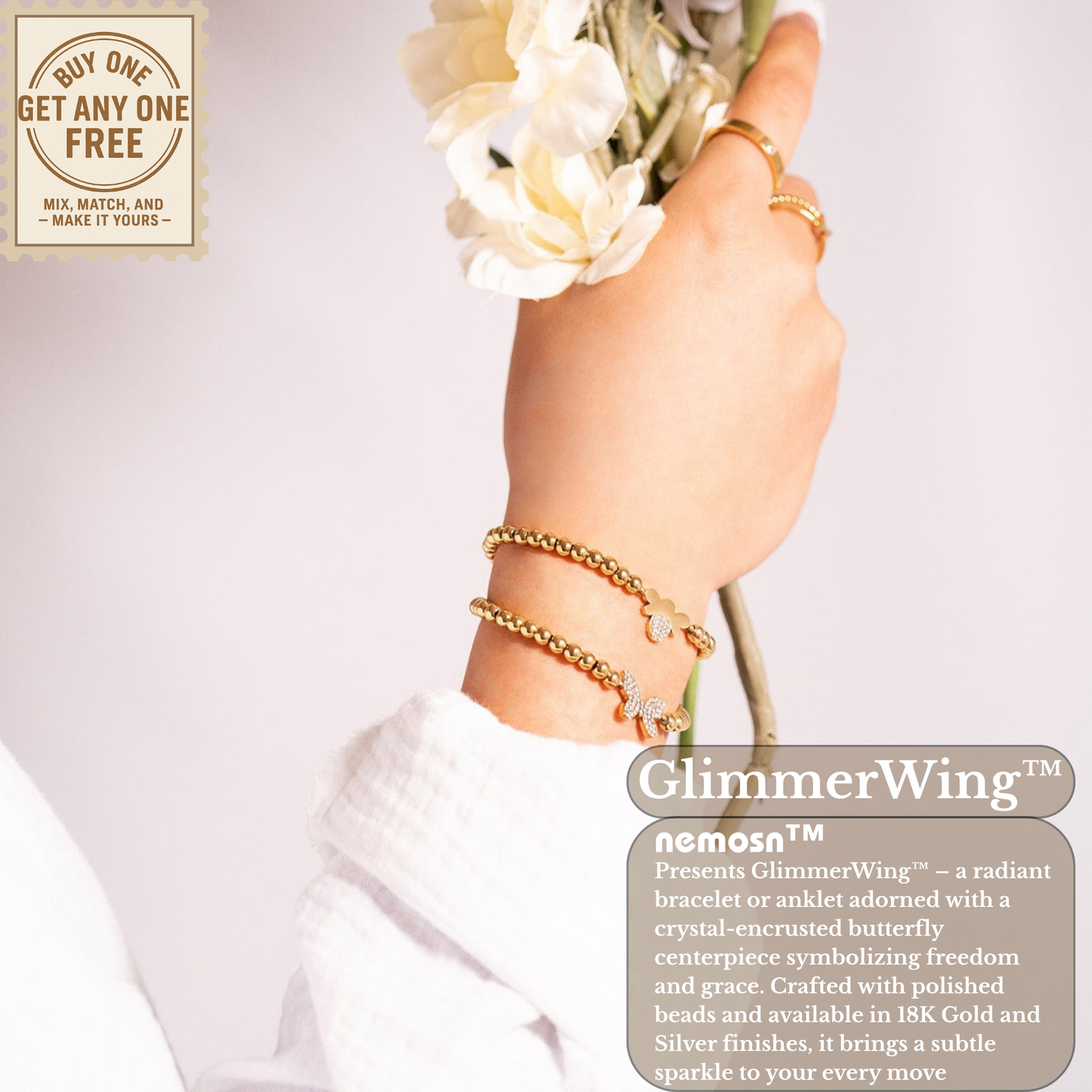 HoneyGleam™ Bee Charm Beaded Bracelet – Gold & Silver Dainty Bracelet | Everyday Wear Jewelry Gift for Her