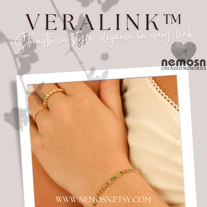 CurbLink™ Engravable Bar Bracelet – Personalized Name or Date Bracelet for Men & Women | Gold & Silver Chain | NEMOSN