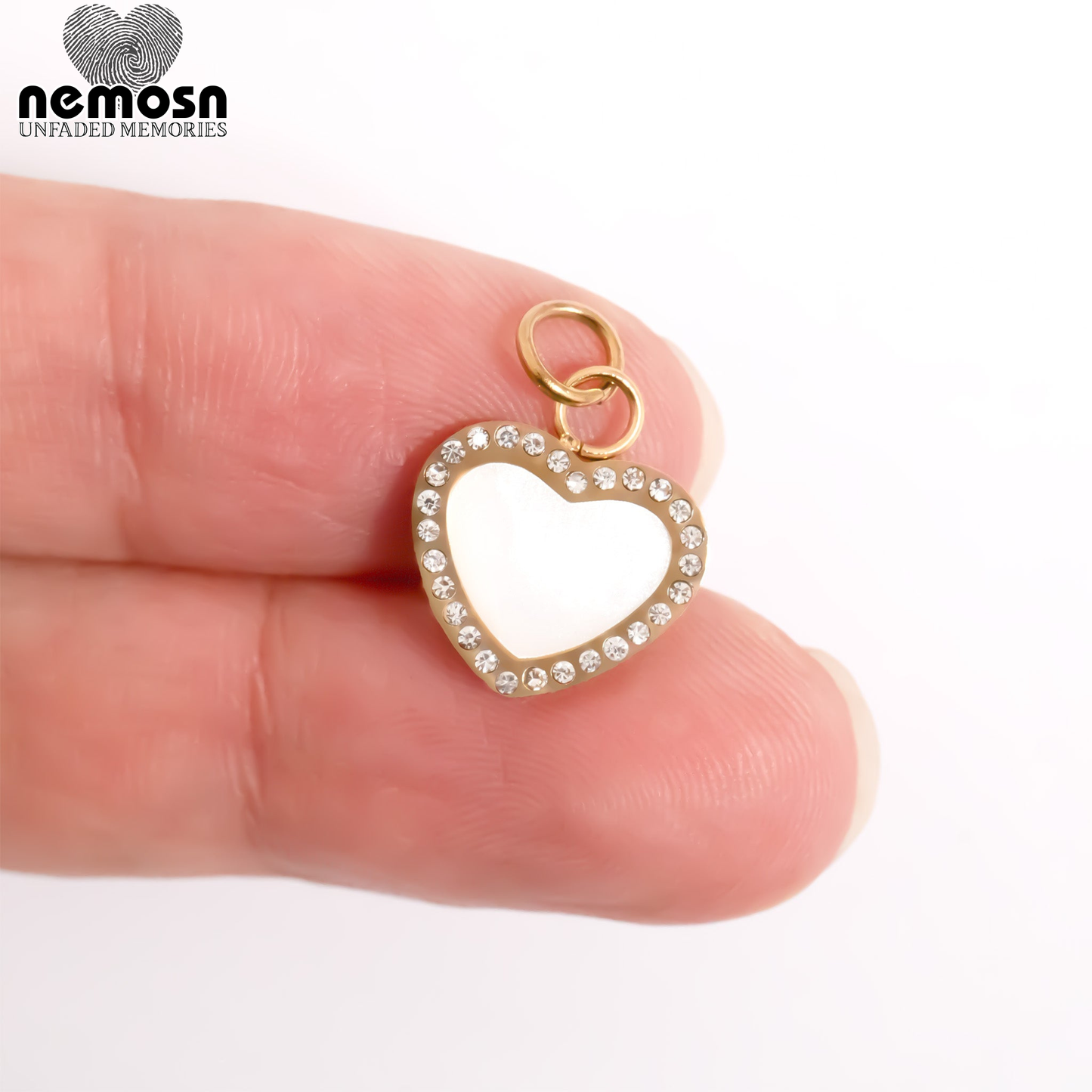 EternaGlow™ – Crystal Heart Charm Pendant in Gold & Silver