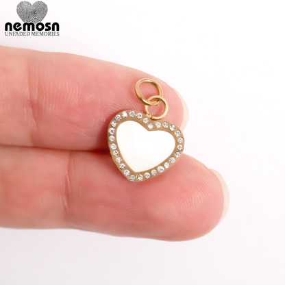 EternaGlow™ – Crystal Heart Charm Pendant in Gold & Silver