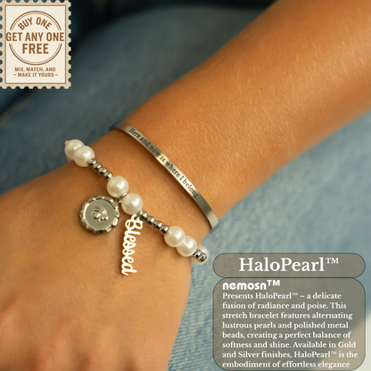 HaloPearl™ Elegant Pearl & Metal Bead Bracelet – Minimalist Luxury Jewelry (Gold & Silver Options)