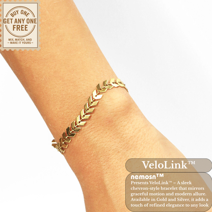 VeloLink™ Chevron Chain Bracelet – Sleek, Modern & Adjustable (Gold & Silver Options)