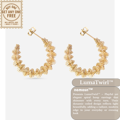 LumaTwirl™ Radiant Coil Hoop Earrings – Modern Spiral Design in 18K Gold Finish